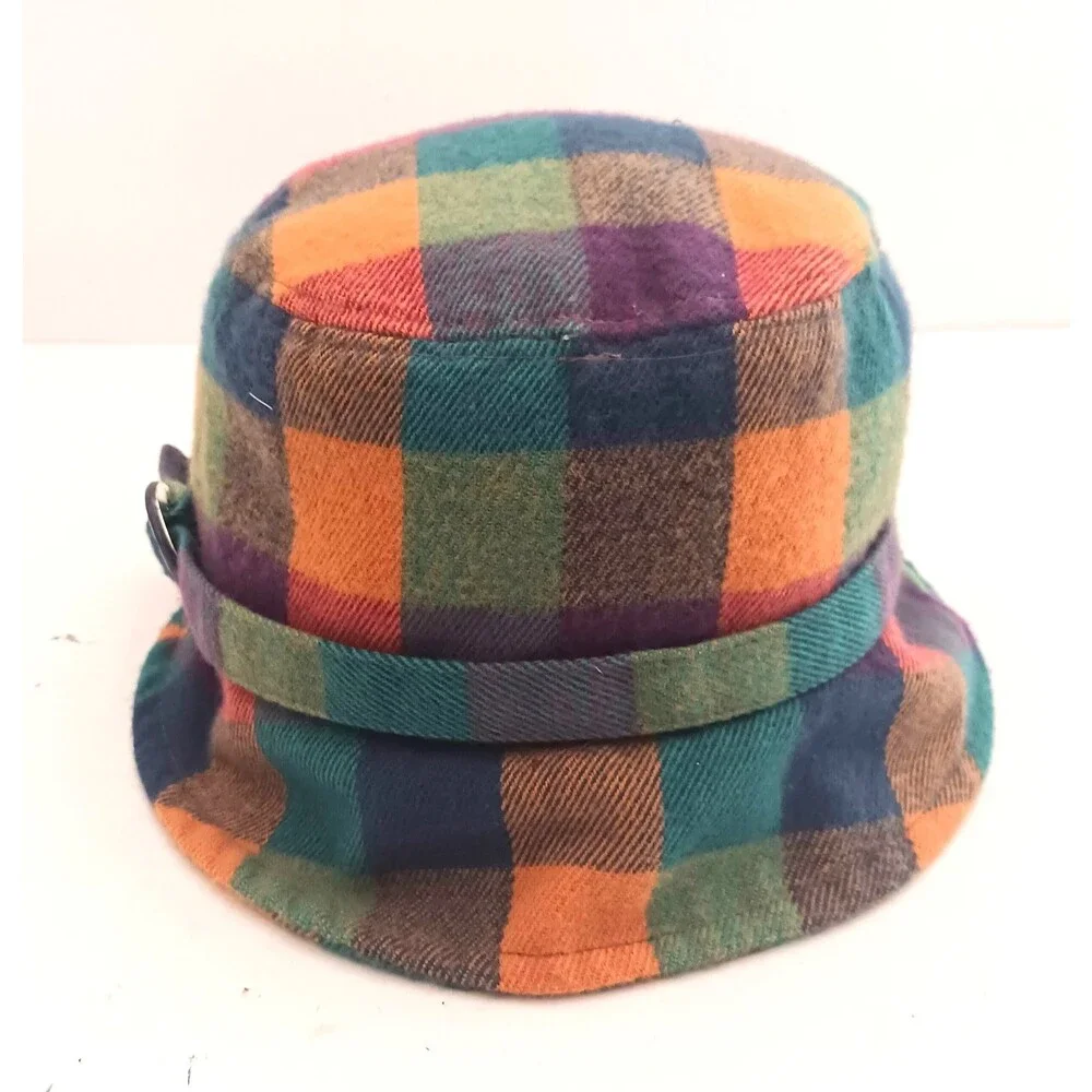 Manhattan Hat Company Bright Multi Plaid Bucket Hat O/S